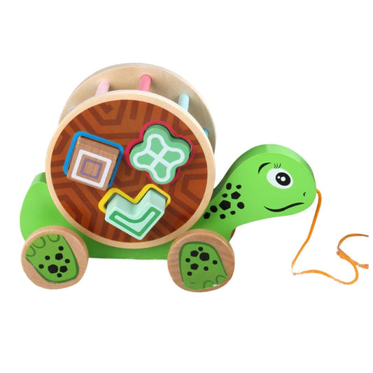 Wooden Pull-Along Turtle Shape Sorter Toy