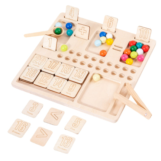 Wooden Math Counting & Bead Activity Toy Set.