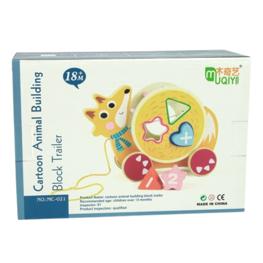 Wooden Fox Pull-Along Shape Sorter Toy