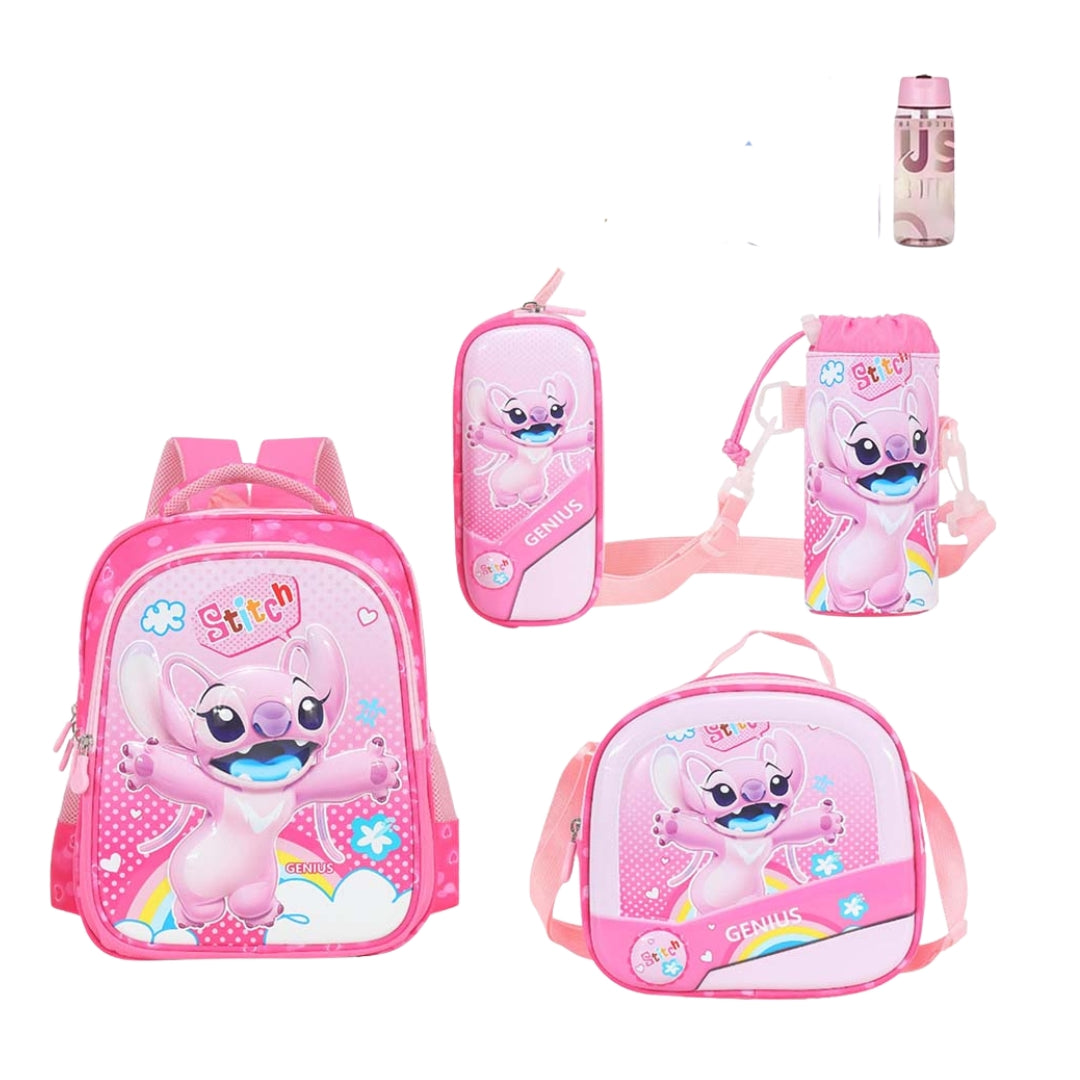 Stitch Pink Backpack Set of 5