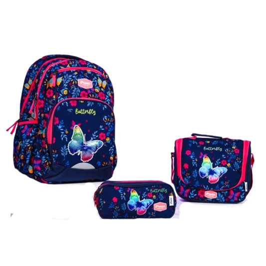 School Bag 18 Inches Set Butterfly