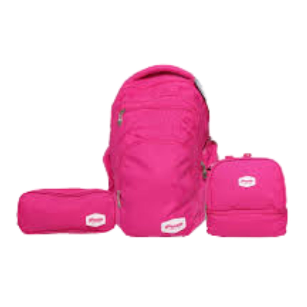 School Bag 18 Inches Pink Set of 3