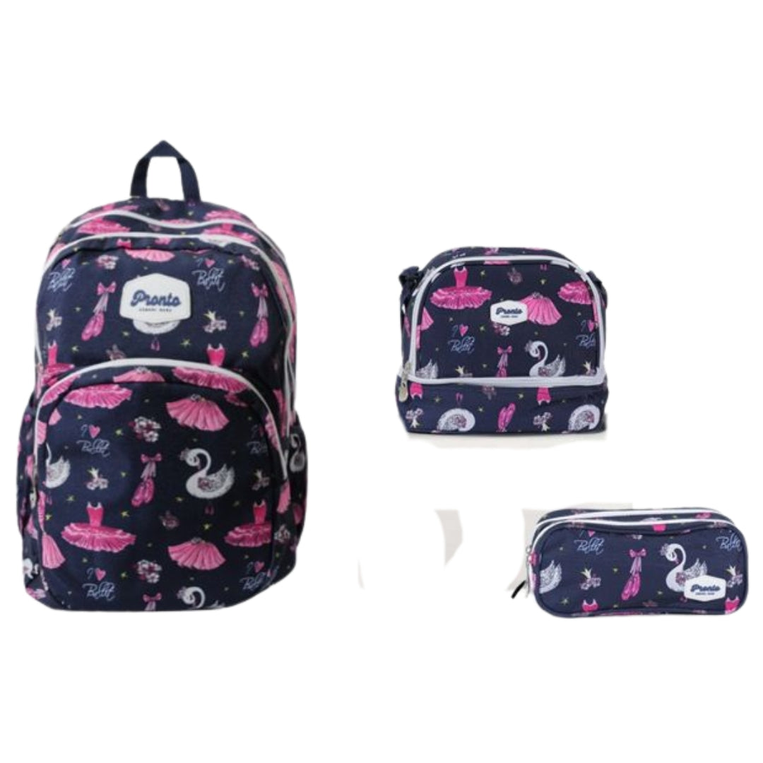 School Bag 18 Inches Flamingo Ballerina Set of 3