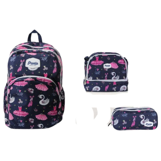 School Bag 18 Inches Flamingo Ballerina Set of 3