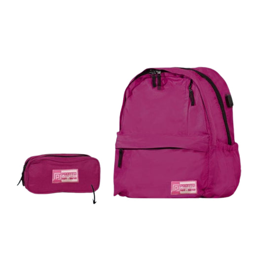 Purple School Bag with Pencil Case