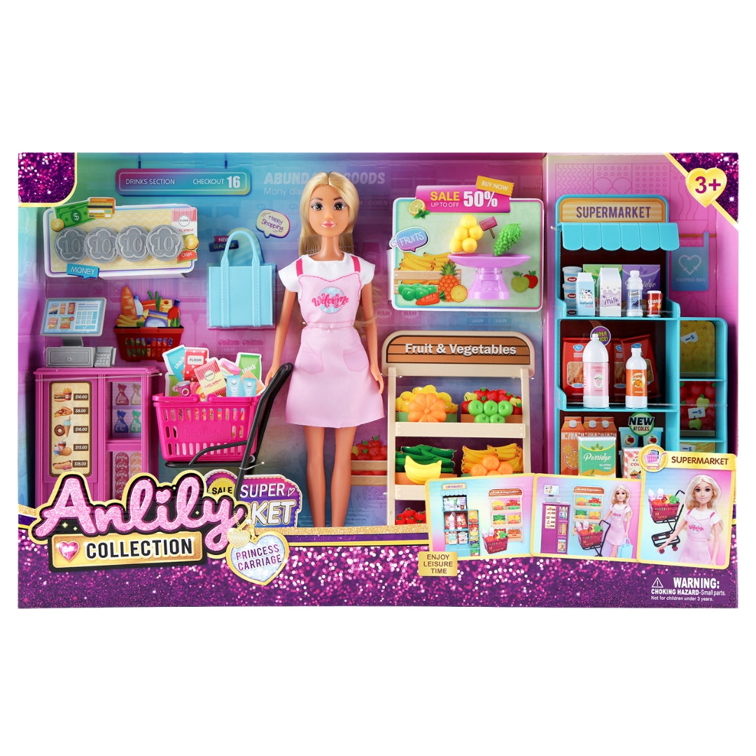 Anlily Supermarket Playset with Doll and Accessories