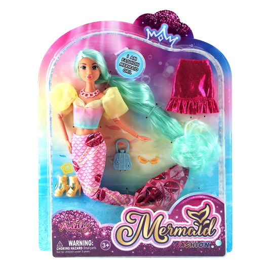 Anlily Colorful Mermaid Doll with Accessories