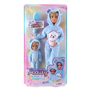Anlily Doll Set with Matching Bear-Themed Outfits