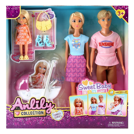 Anily Girl Fashion Doll And Baby Stroller