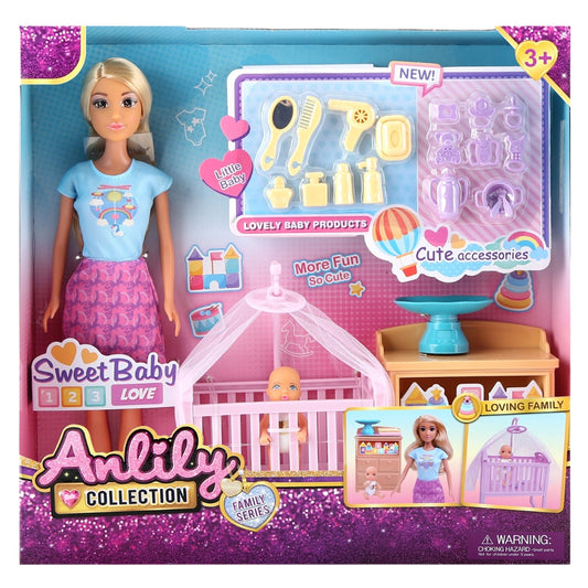 Anlily Sweet Baby Doll Set with Nursery Accessories