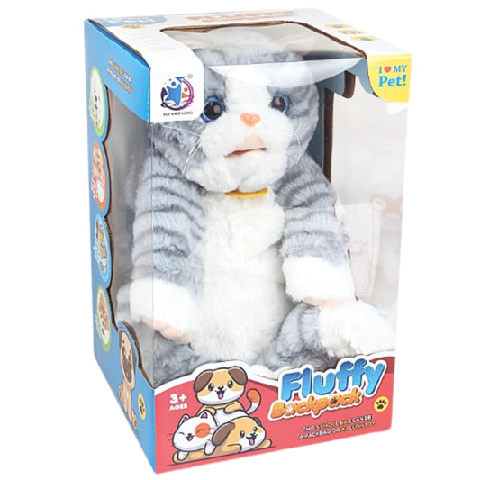 Fluffy Interactive Kitty Backpack Plush