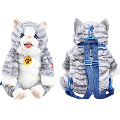 Fluffy Interactive Kitty Backpack Plush