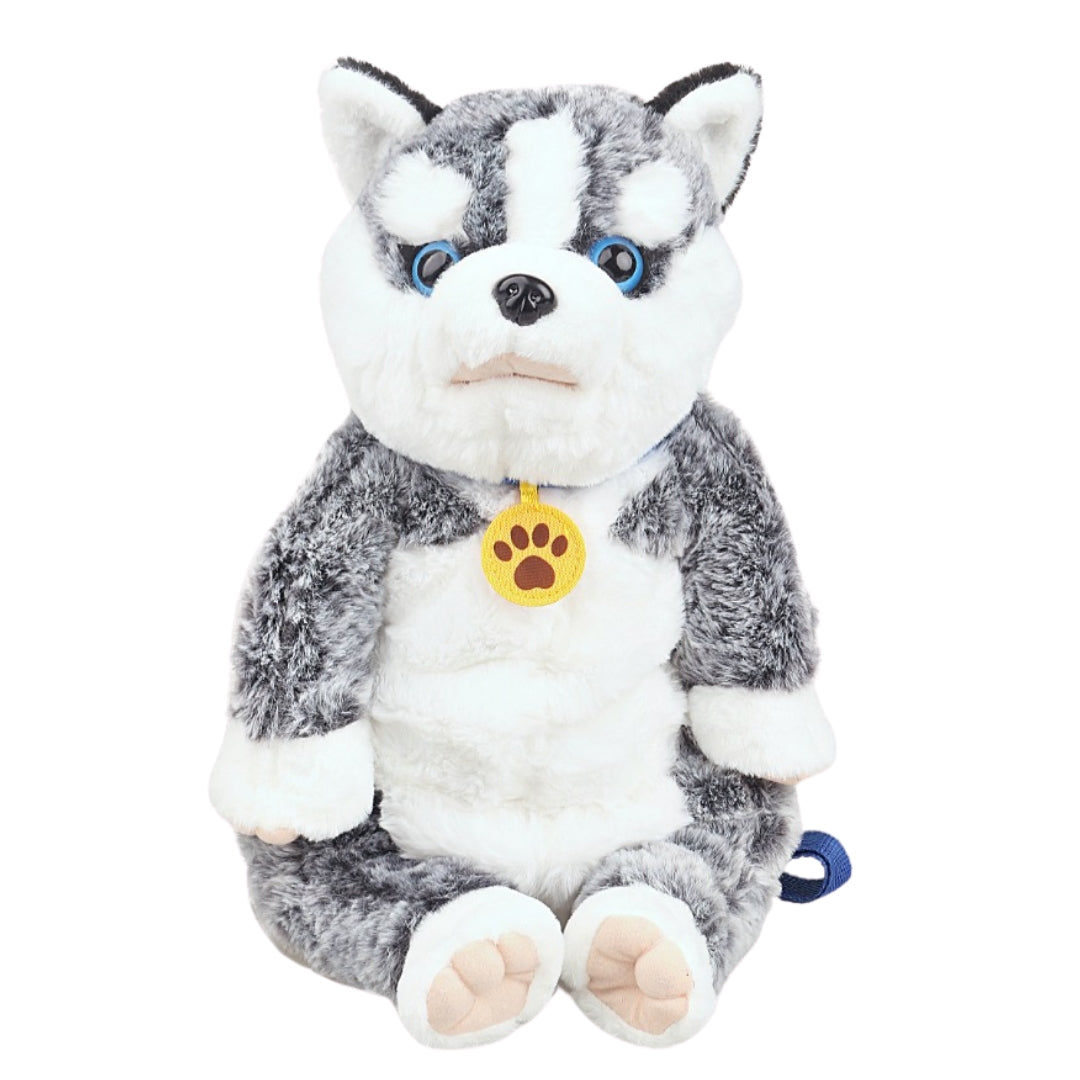 Fluffy Husky Puppy Backpack with Music & Interactive Features