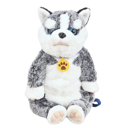 Fluffy Husky Puppy Backpack with Music & Interactive Features