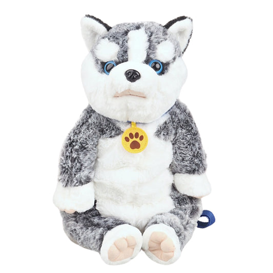 Fluffy Husky Puppy Backpack with Music & Interactive Features