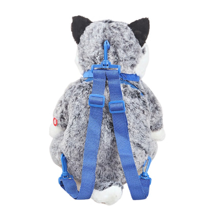 Fluffy Husky Puppy Backpack with Music & Interactive Features