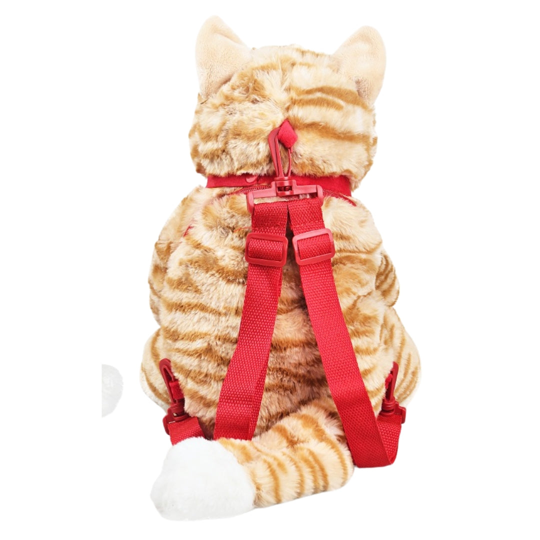 Smart Plush Licking Tongue Yellow Cat Backpack
