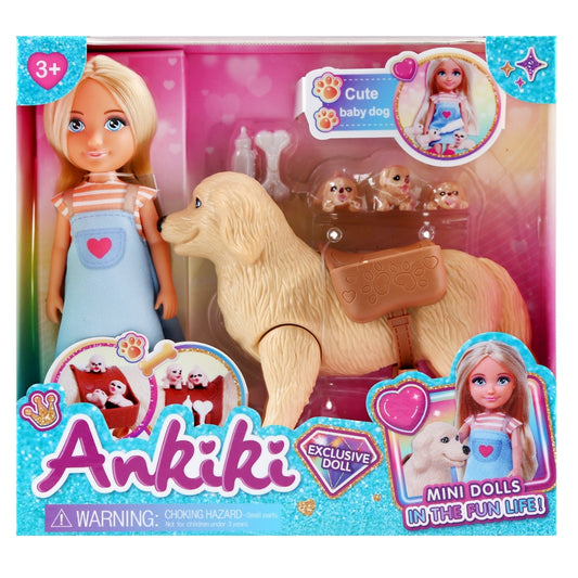 Ankiki Baby Dog and Doll Playset