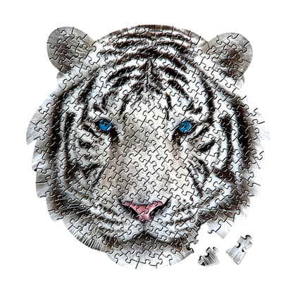 White Tiger Animal Shaped Jigsaw Puzzle