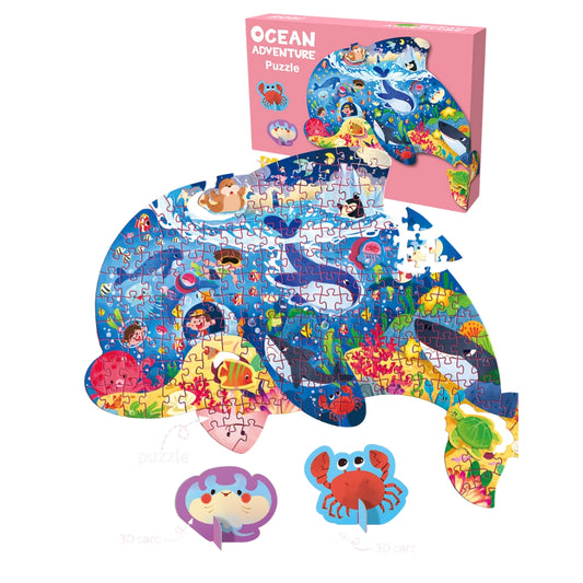 Ocean Adventure Dolphin-Shaped Puzzle