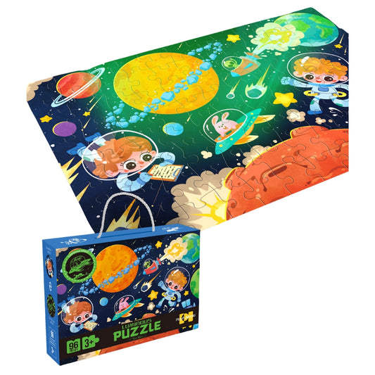 Glow-in-the-Dark Space Puzzle 96 Pieces