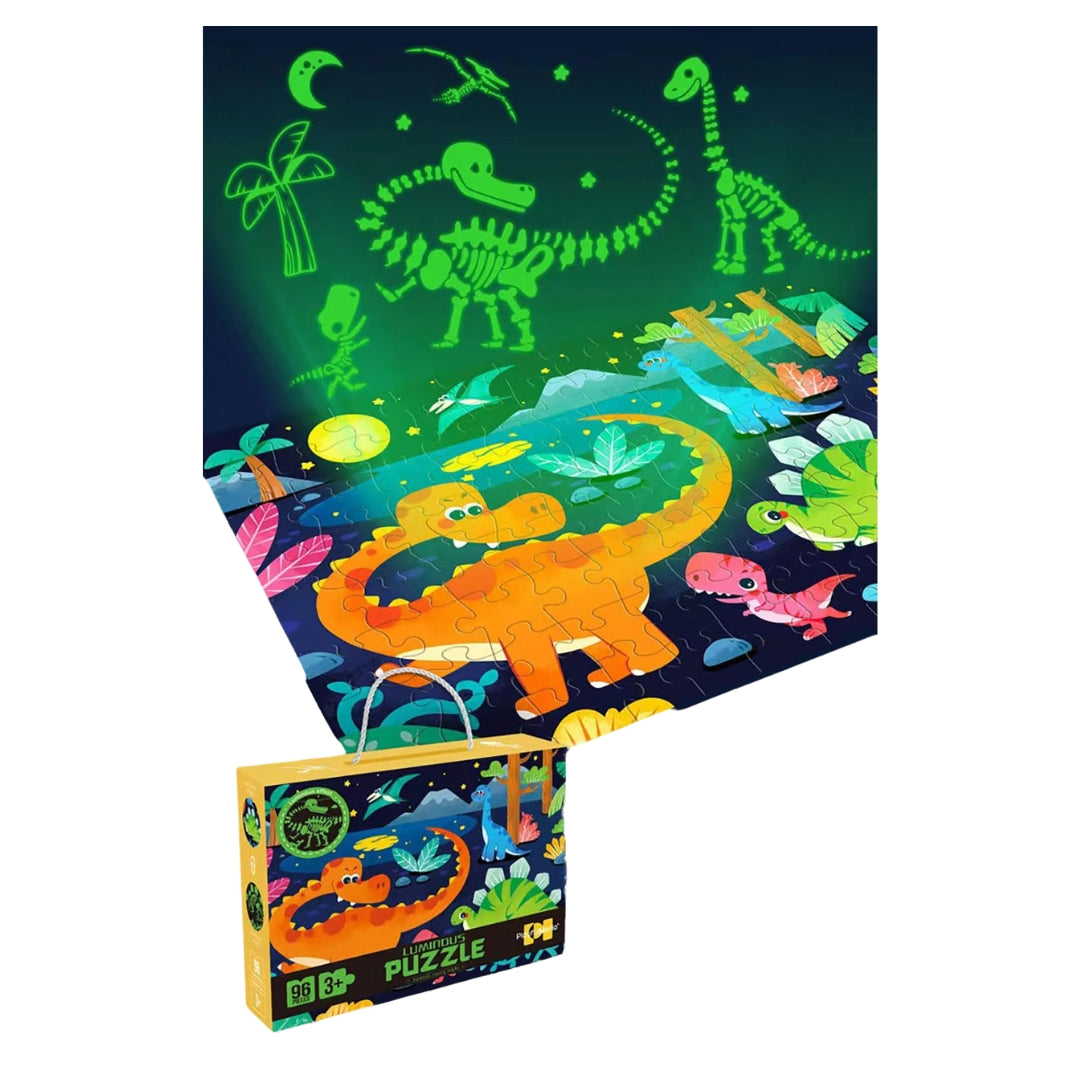 Glow-in-the-Dark Dino Puzzle 96 Pieces