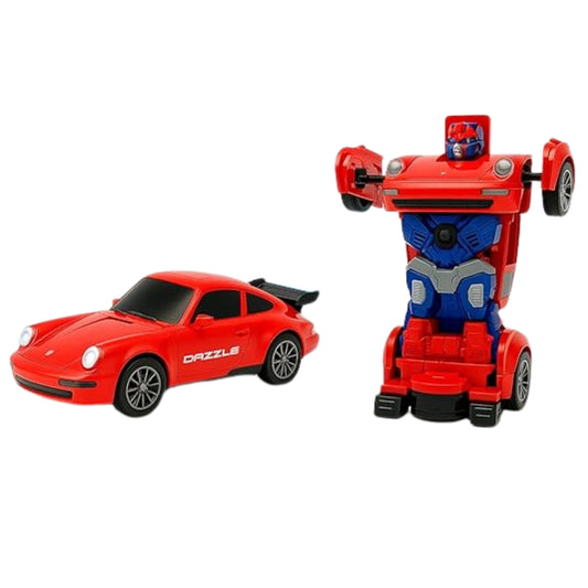 2-in-1 Transforming Robot Car Toy Red Sports Car