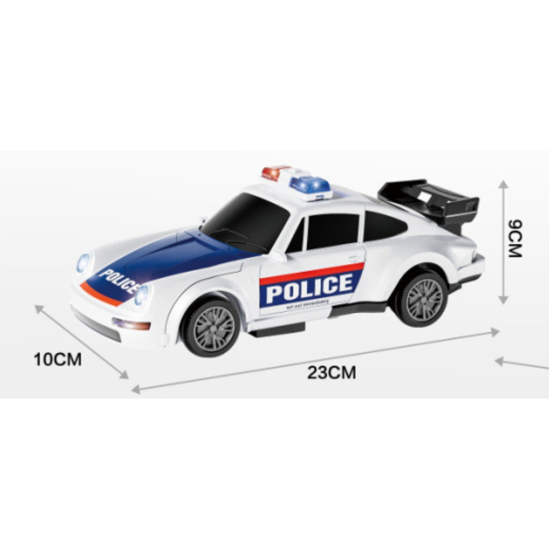 2-in-1 Police Car Transforming Robot Toy