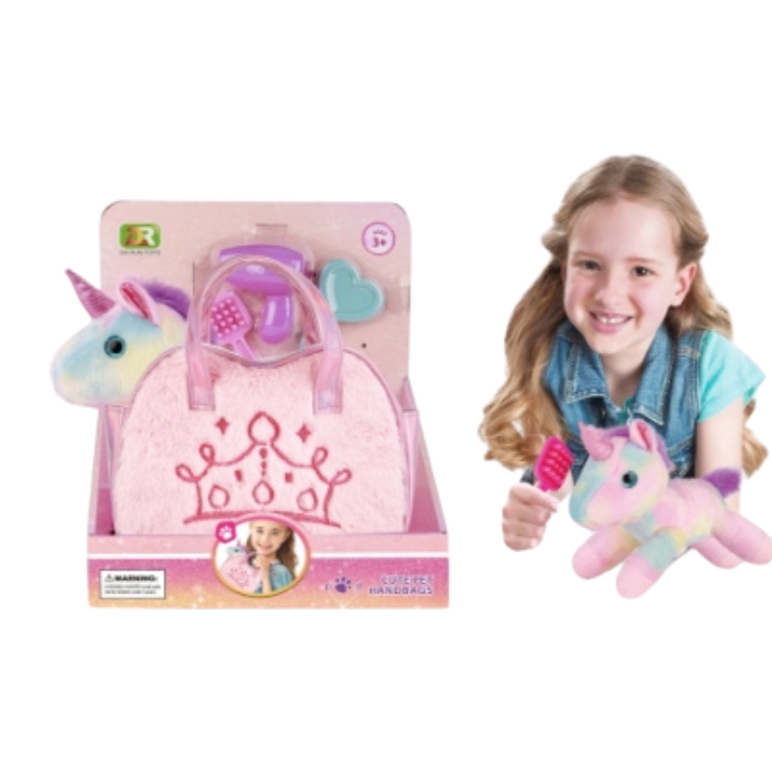 Unicorn Plush with Carry Bag Set
