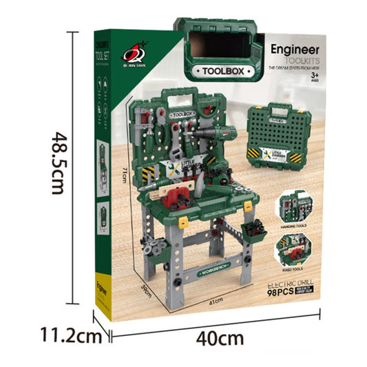 98-Piece Foldable Workbench & Toolbox Set