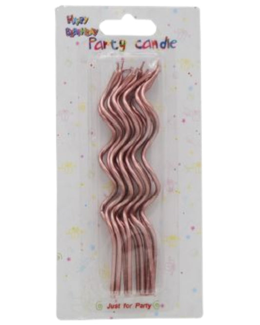 Metallic Rose Gold Wavy Birthday Candles