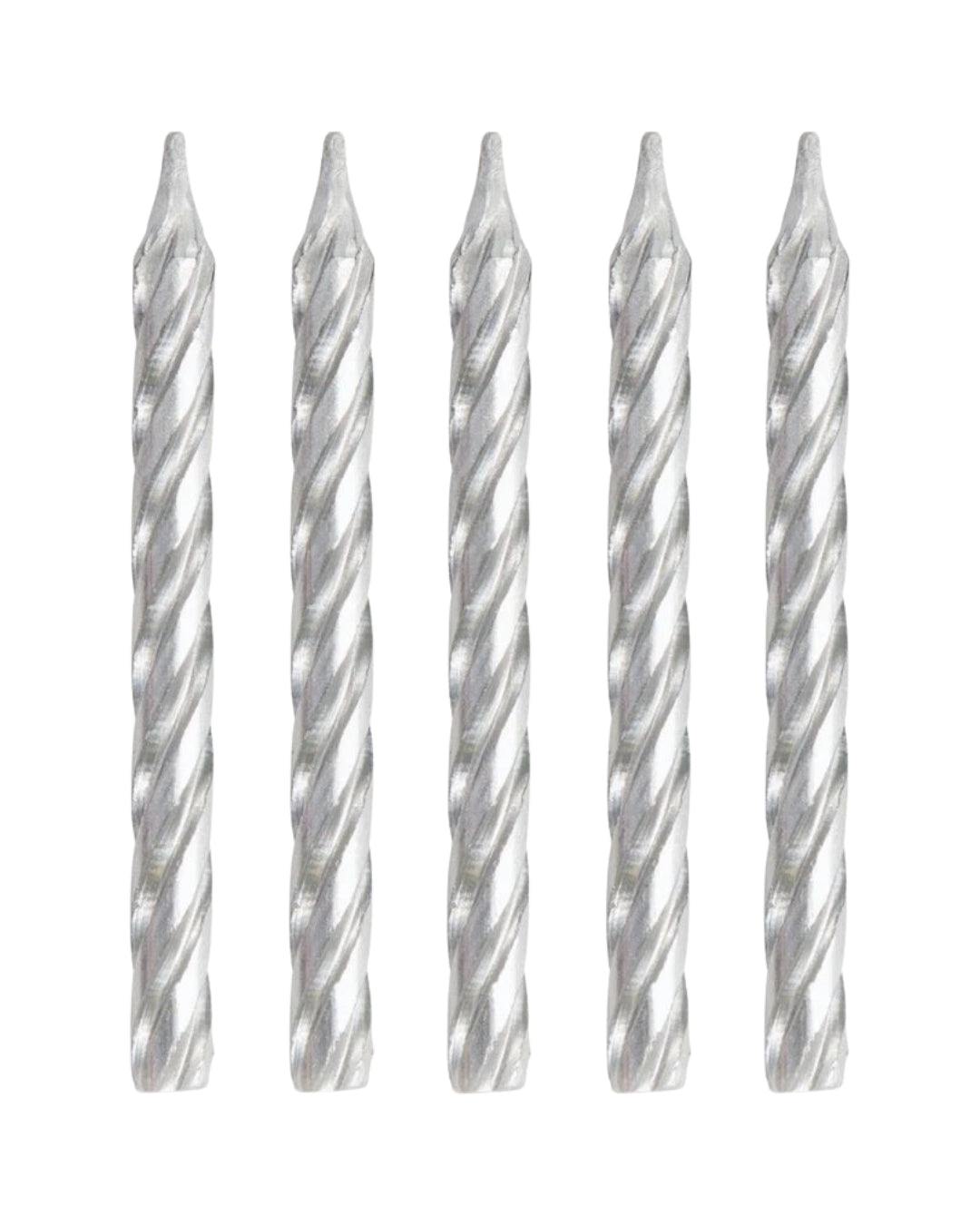 Silver Spiral Birthday Candles