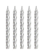 Silver Spiral Birthday Candles