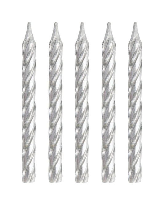 Silver Spiral Birthday Candles