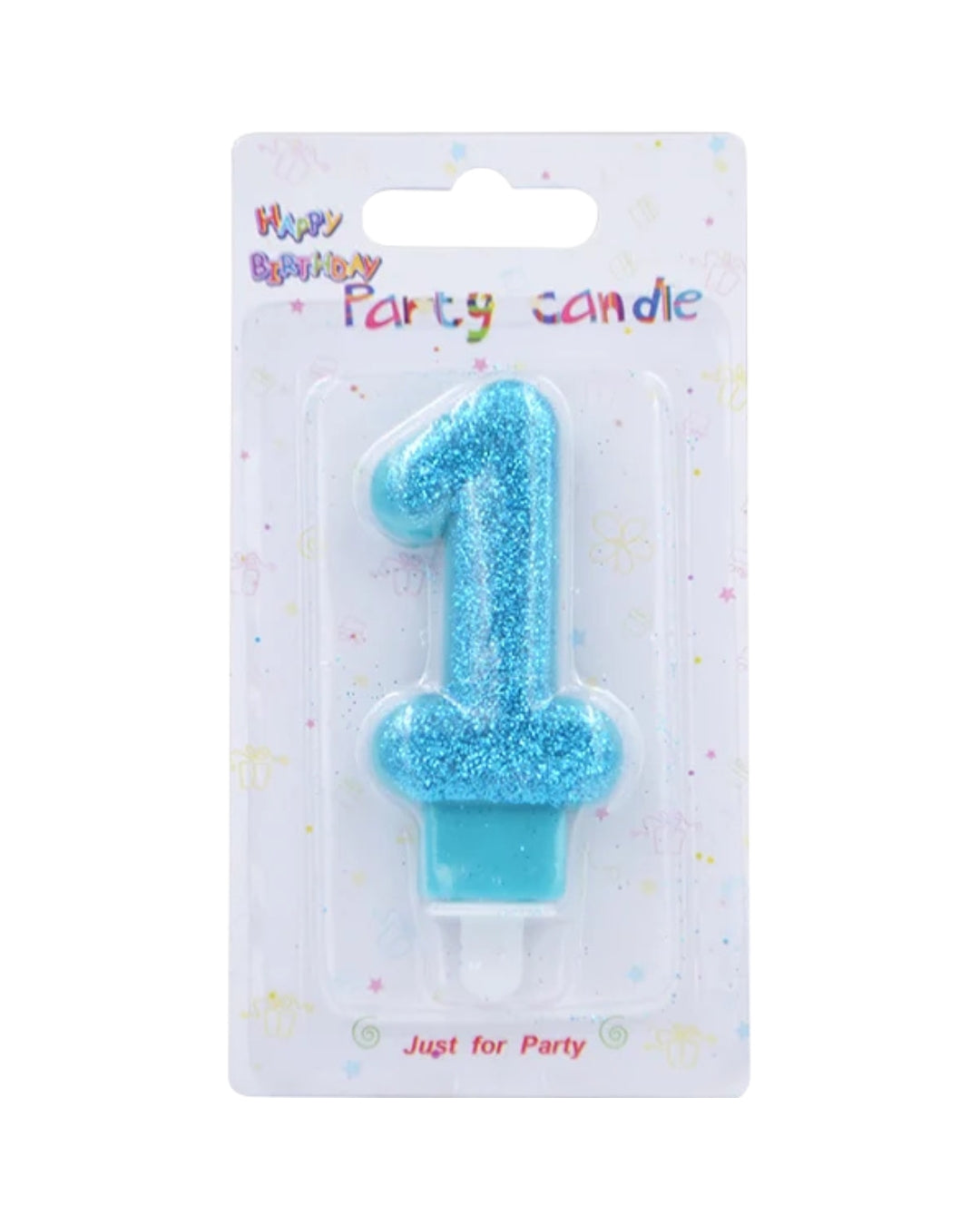 Blue Glitter Number Birthday Candles (Assorted)