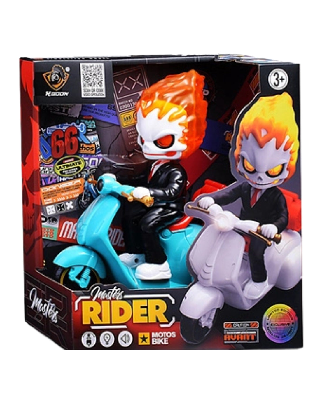Skeleton Riding Motorcycle Toy (Assorted)