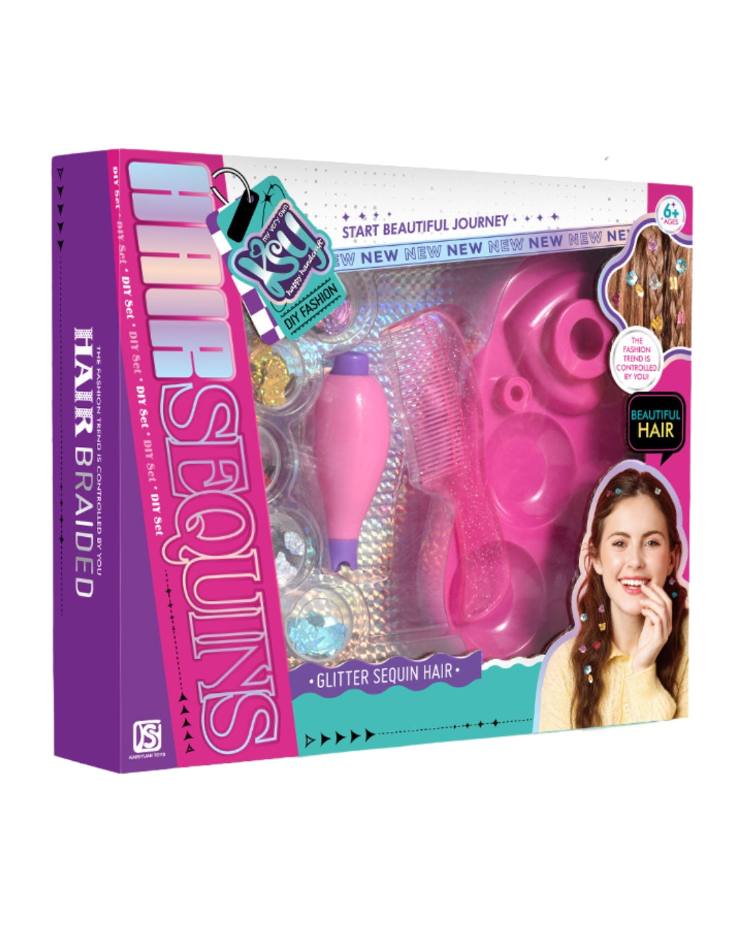 Glitter Sequin Hair DIY Braiding Kit