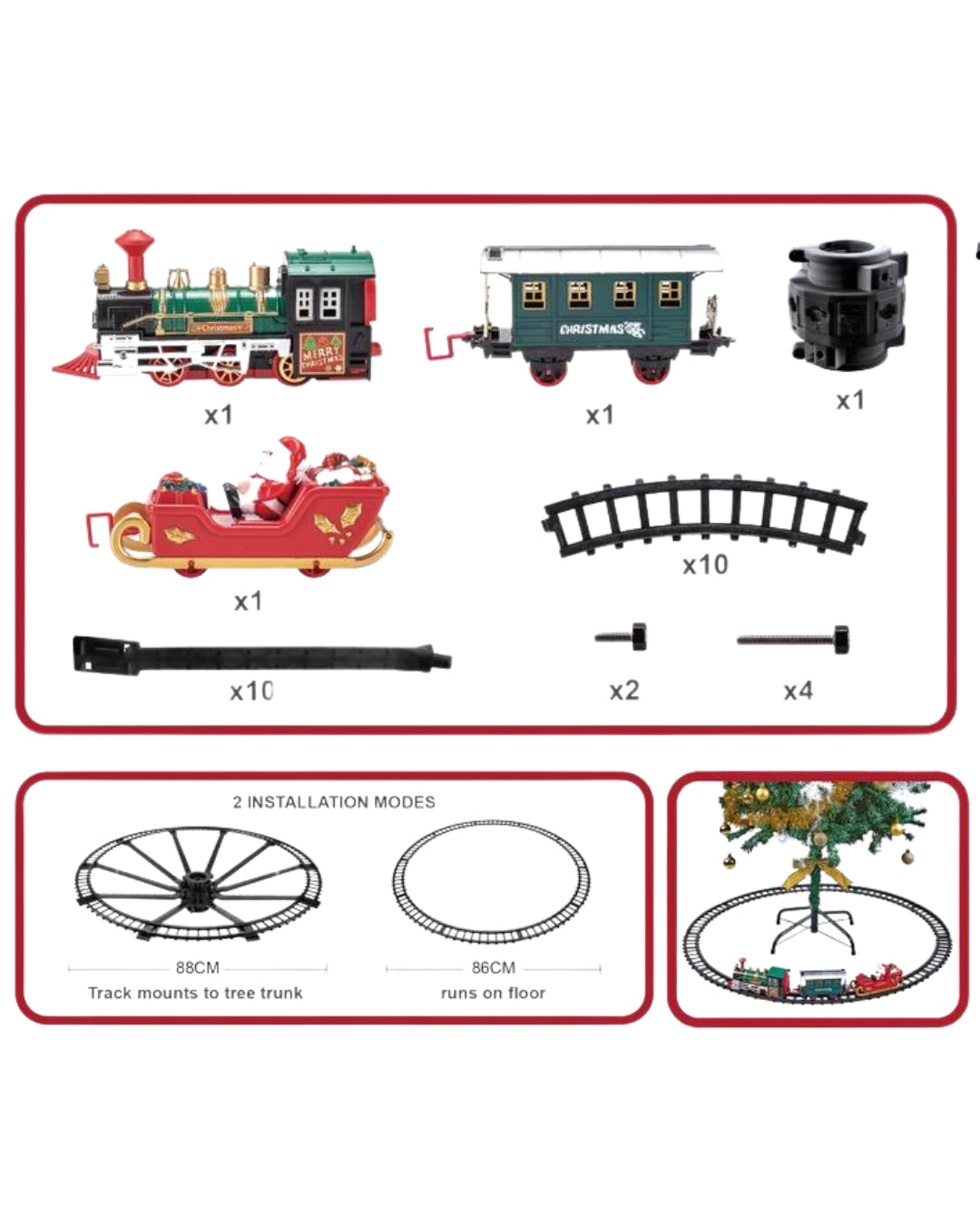 Christmas Tree Train Set with Lights & Sound