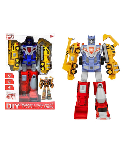 5-in-1 Magnetic Construction Transformer Robot Toy