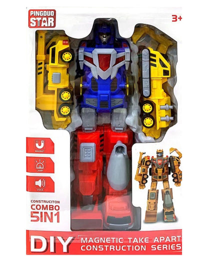 5-in-1 Magnetic Construction Transformer Robot Toy