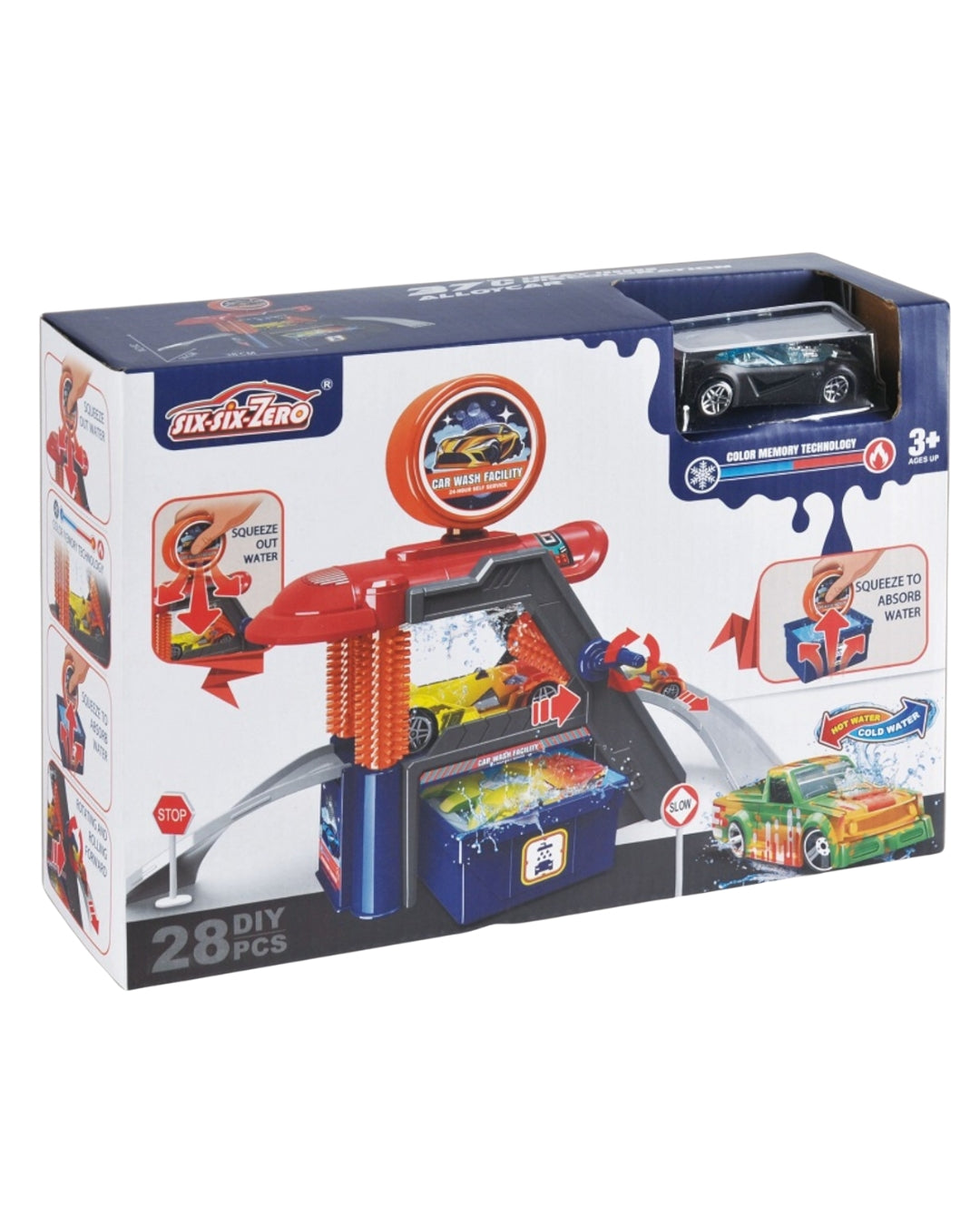 Car Wash Toy Set with Color-Changing Car