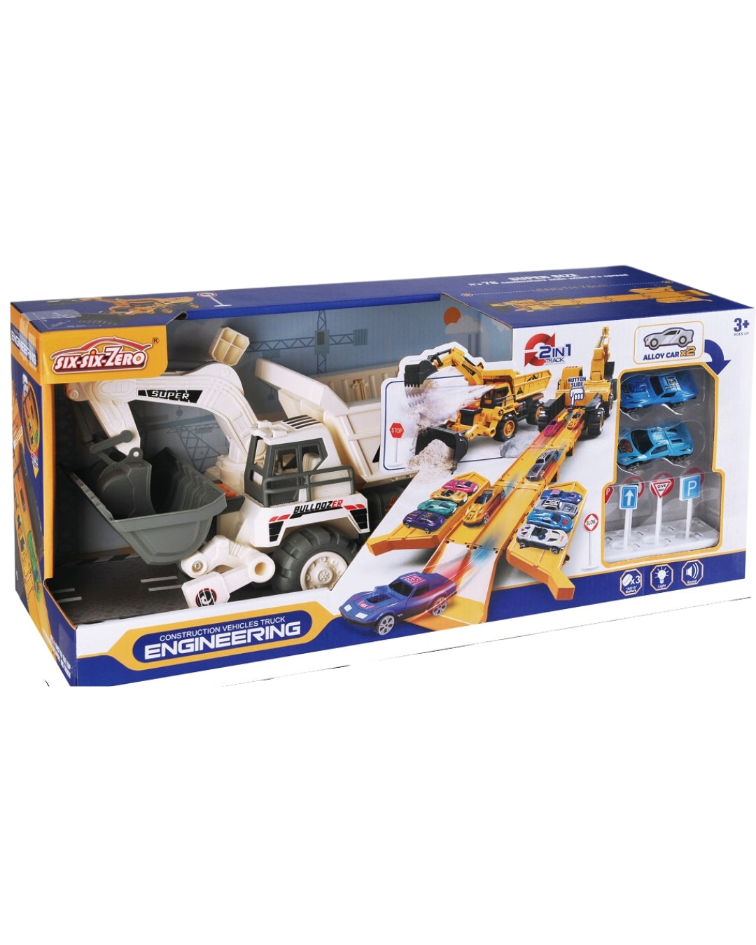 2-in-1 Alloy Construction Vehicle Playset