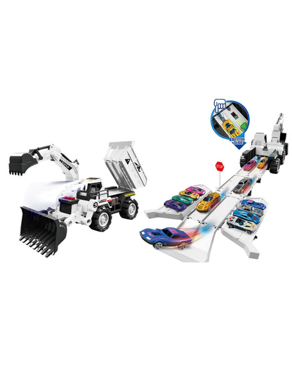 2-in-1 Alloy Construction Vehicle Playset