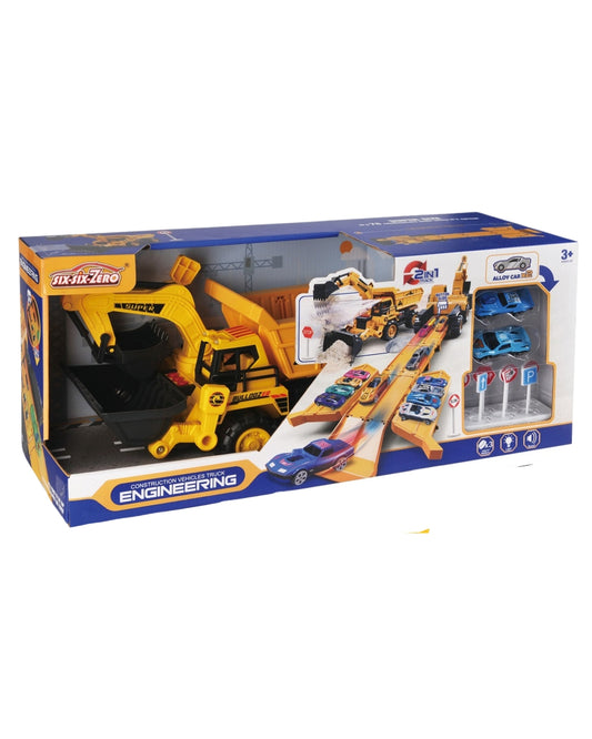 2-in-1 Alloy Construction Vehicle Track Set