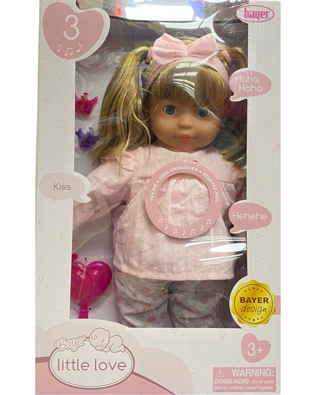Bayer My Little Sister Baby Doll with Kiss & Laugh Sounds