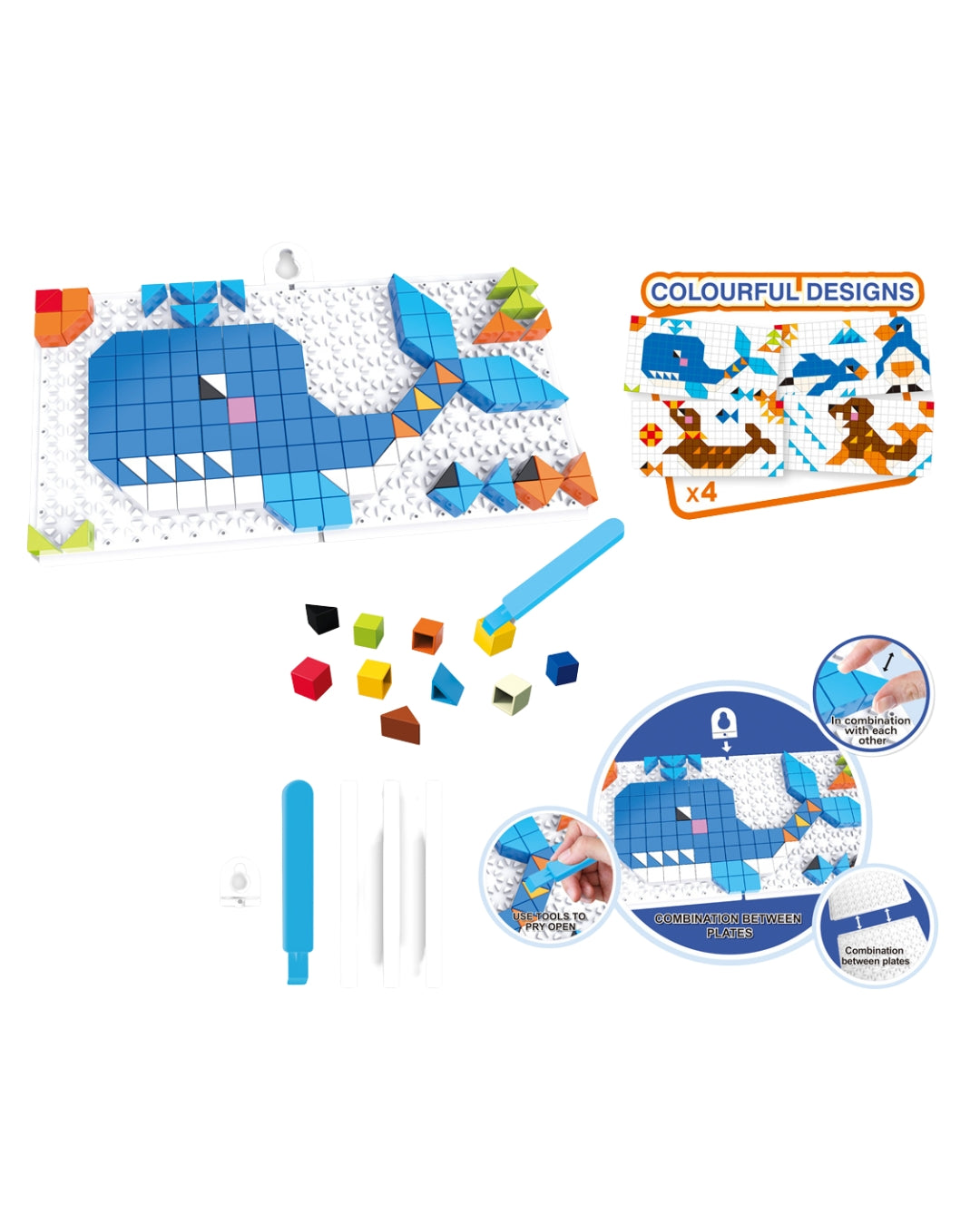 DIY 4-in-1 Ocean Life Building Block Set
