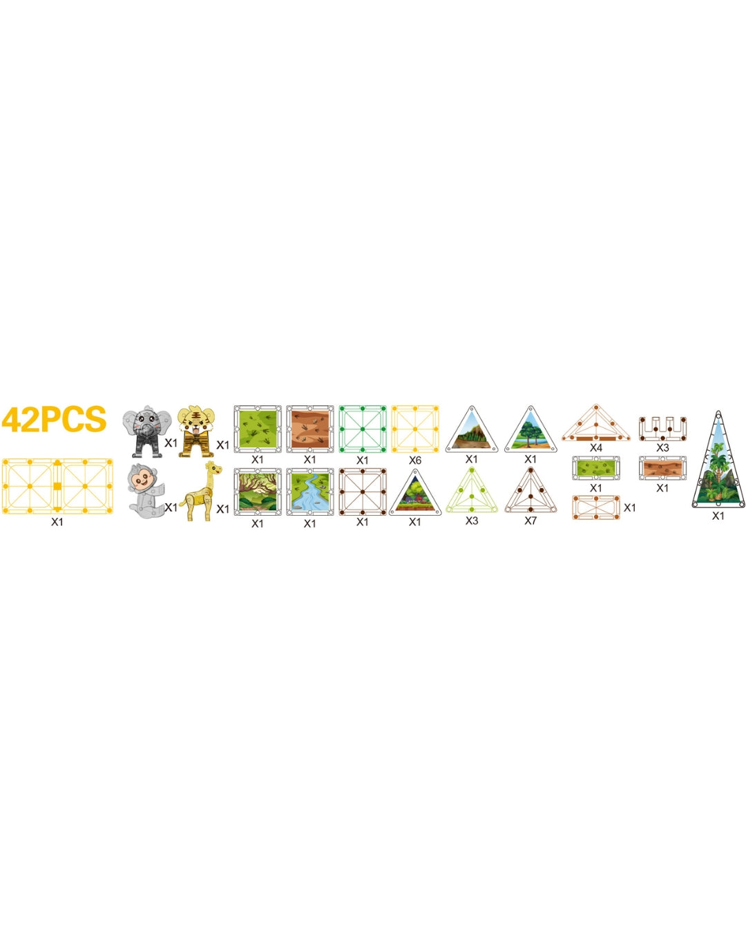 Jungle Magnetic Tiles Set