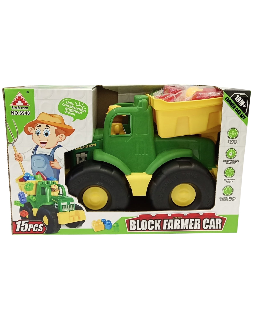 Block Farmer Car Building Set