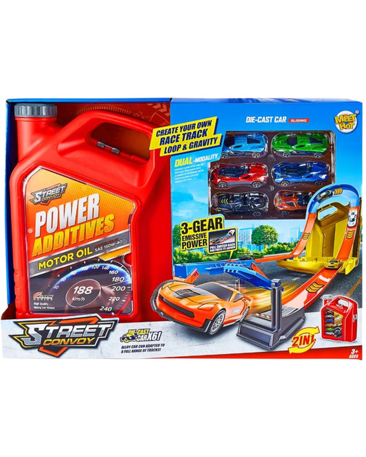 2-in-1 Race Track & Die-Cast Car Set