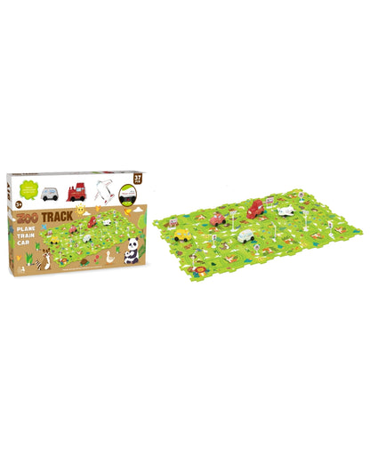 Zoo-Themed Car Track Building Set